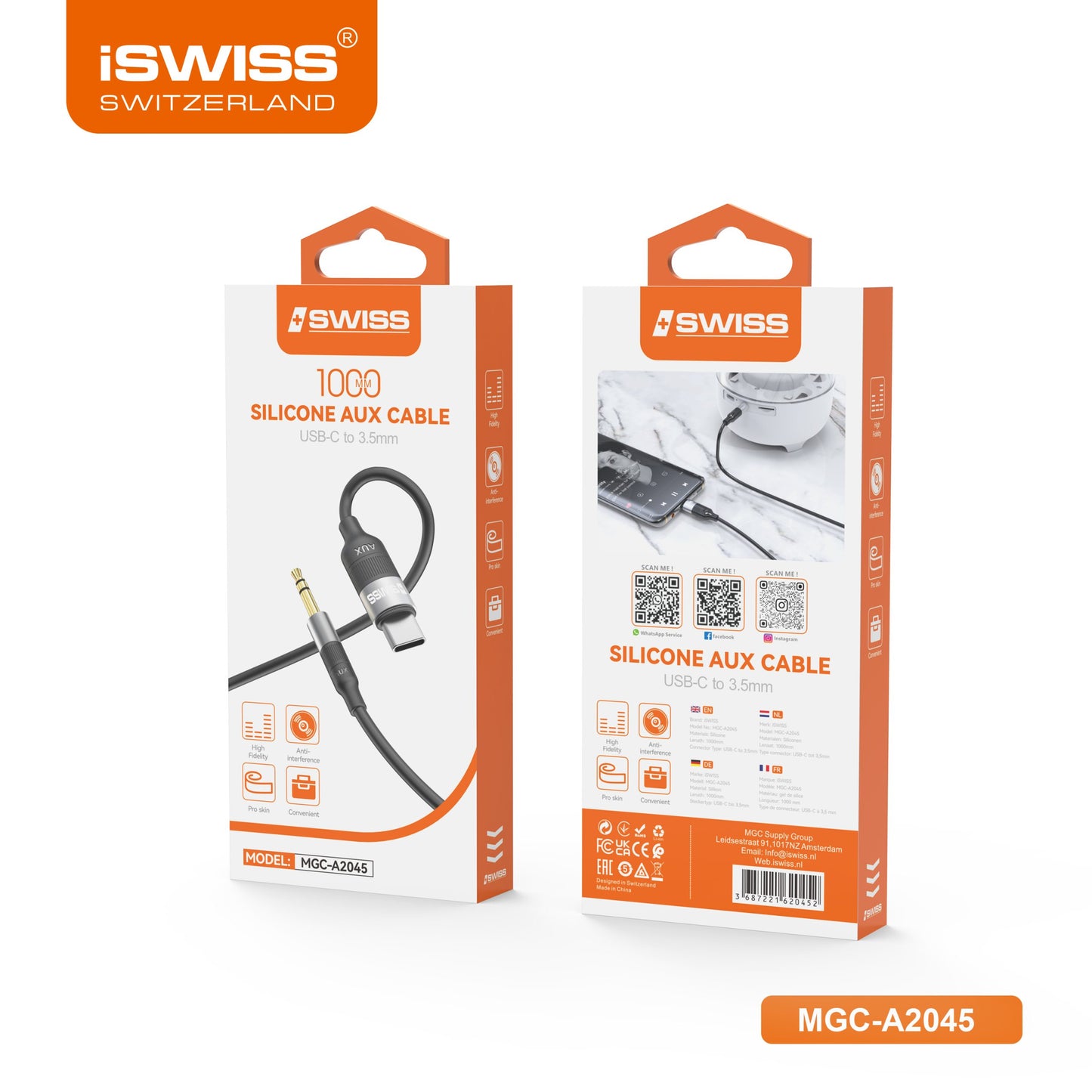 8-Pin To 3.5mm Silicone Aux Cable (1m)