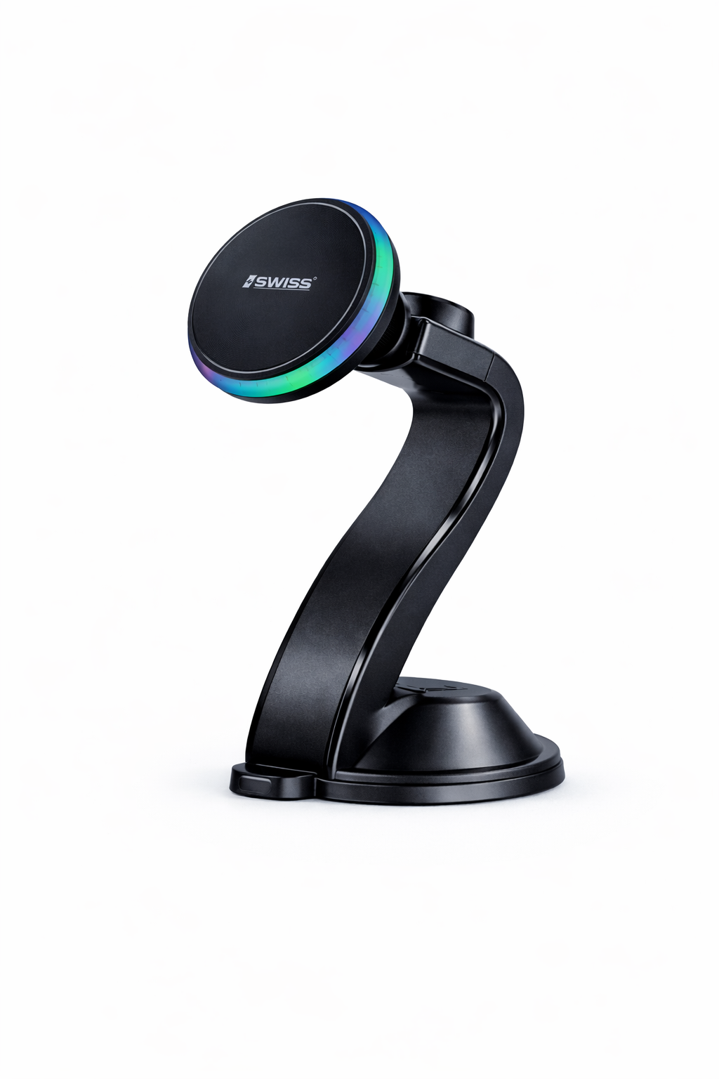 Iswiss Magnetic Wireless Car Charger & Phone Holder – 15W Fast Charging with RGB Light