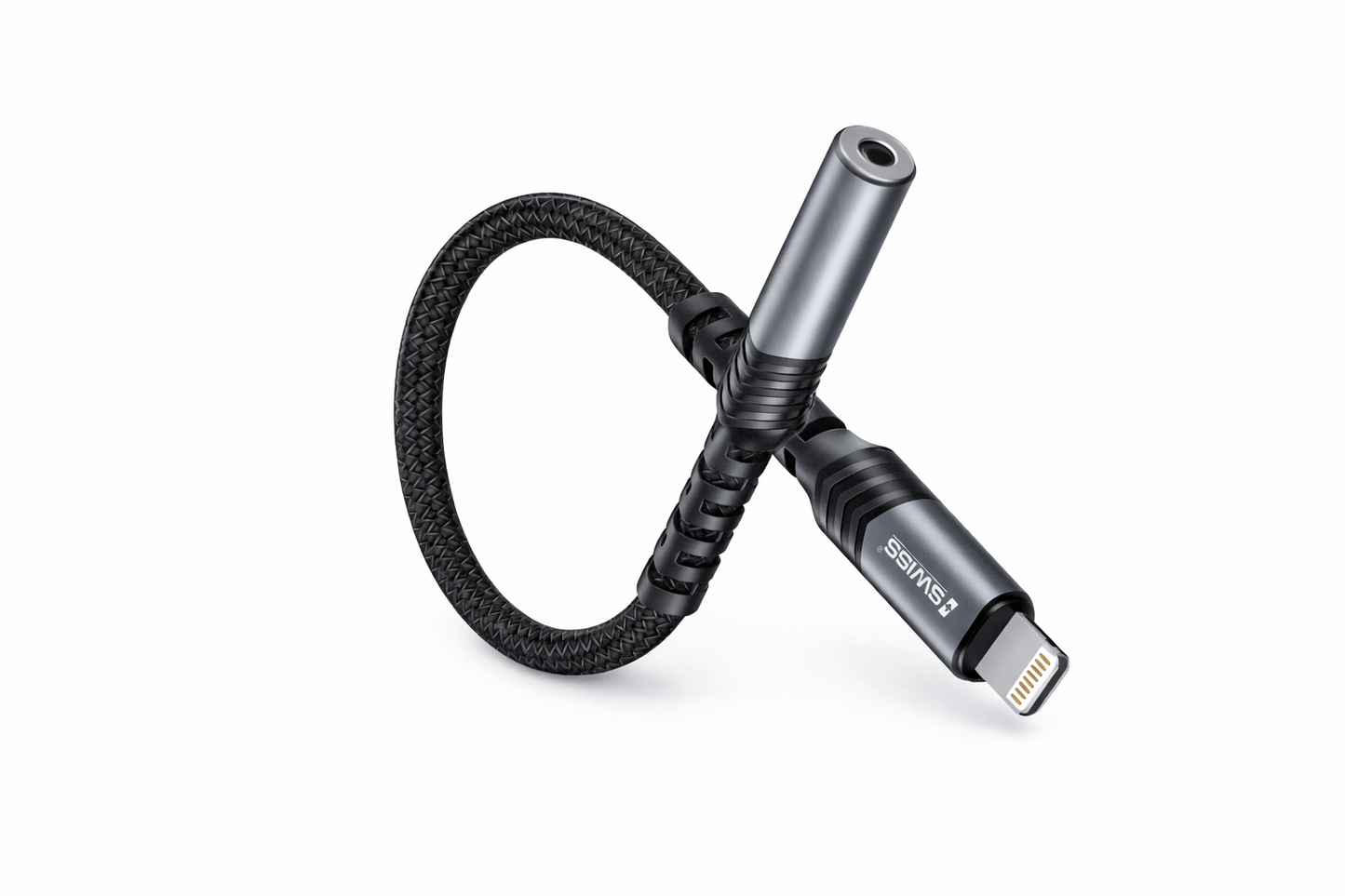 iSWISS Lightning naar 3.5mm AUX Adapter – Hi-Fi Audio Kabel voor iPhone & iPad
