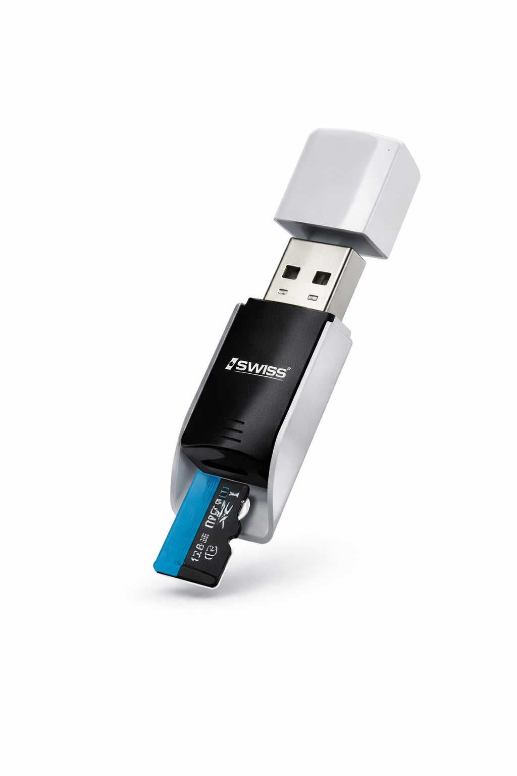 iSwiss USB 2.0 Micro SD Kaartlezer – Compact & Plug & Play (MGC-R2096)