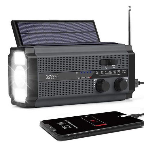 Portable AM ​​FM Emergency Radio with Powerbank and Solar Dynamo