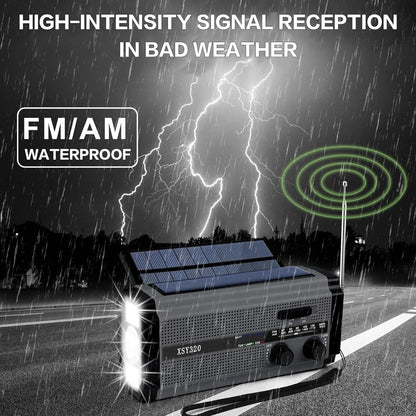 Portable AM ​​FM Emergency Radio with Powerbank and Solar Dynamo