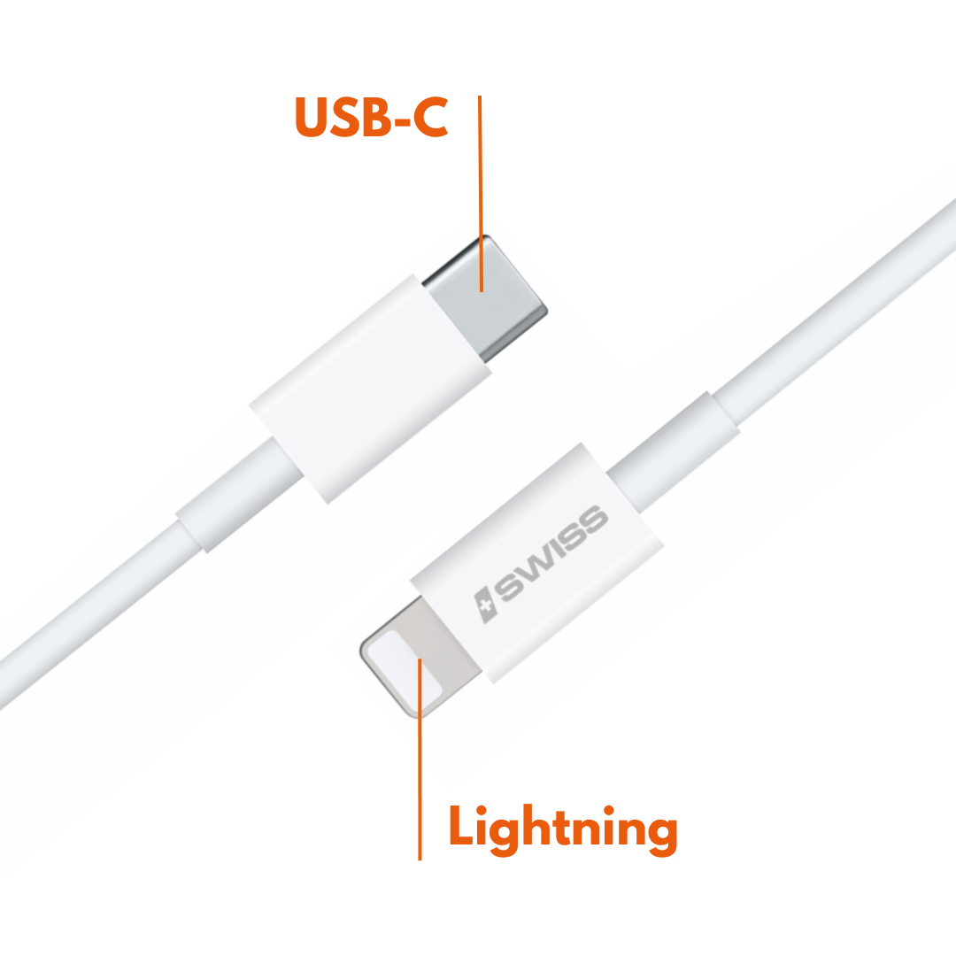 Fast Charger USB-C To 8-Pin Cable (1m | 20 Watt)