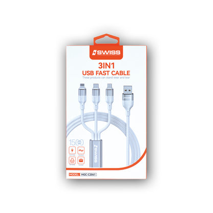 3-IN-1 Universele Oplader (1,5m)