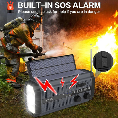 Portable AM ​​FM Emergency Radio with Powerbank and Solar Dynamo