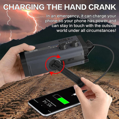 Portable AM ​​FM Emergency Radio with Powerbank and Solar Dynamo