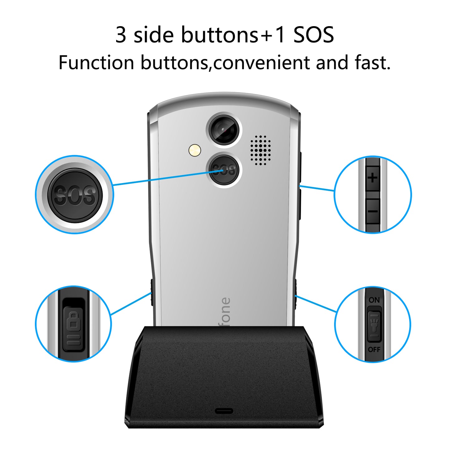 Artfone A400 4G Senioren Telefoon – Grote Toetsen & Eenvoudige Bediening