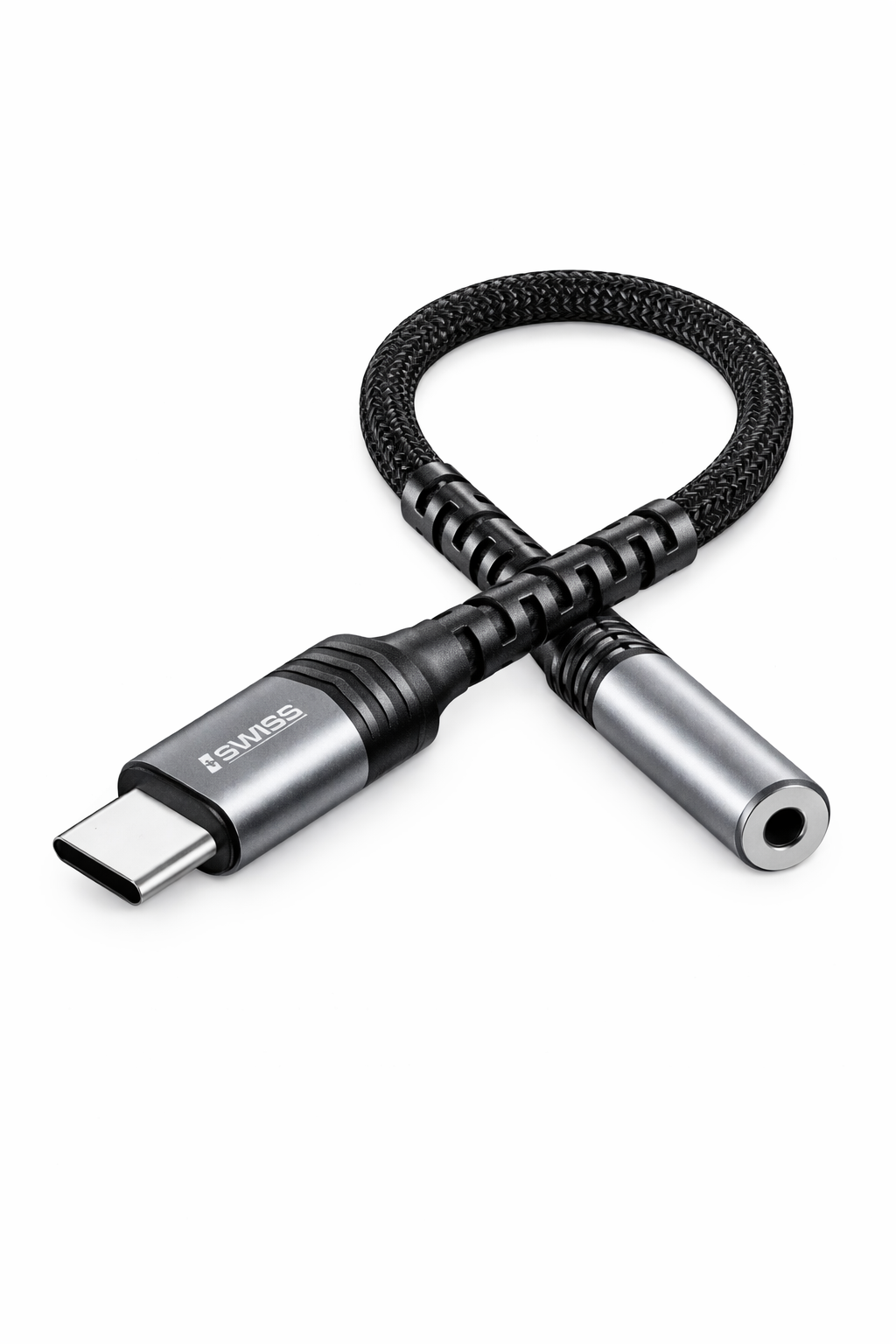 Swiss Type-C naar AUX Kabel (3,5 mm) – Hi-Fi Geluid & Gevlochten Nylon