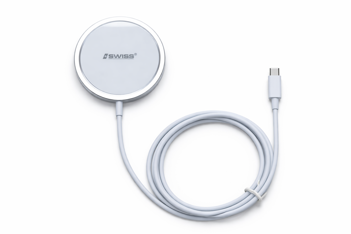 iSWISS Magnetic Wireless Charger 15W – USB-C Fast Charging – Compact &amp; Safe