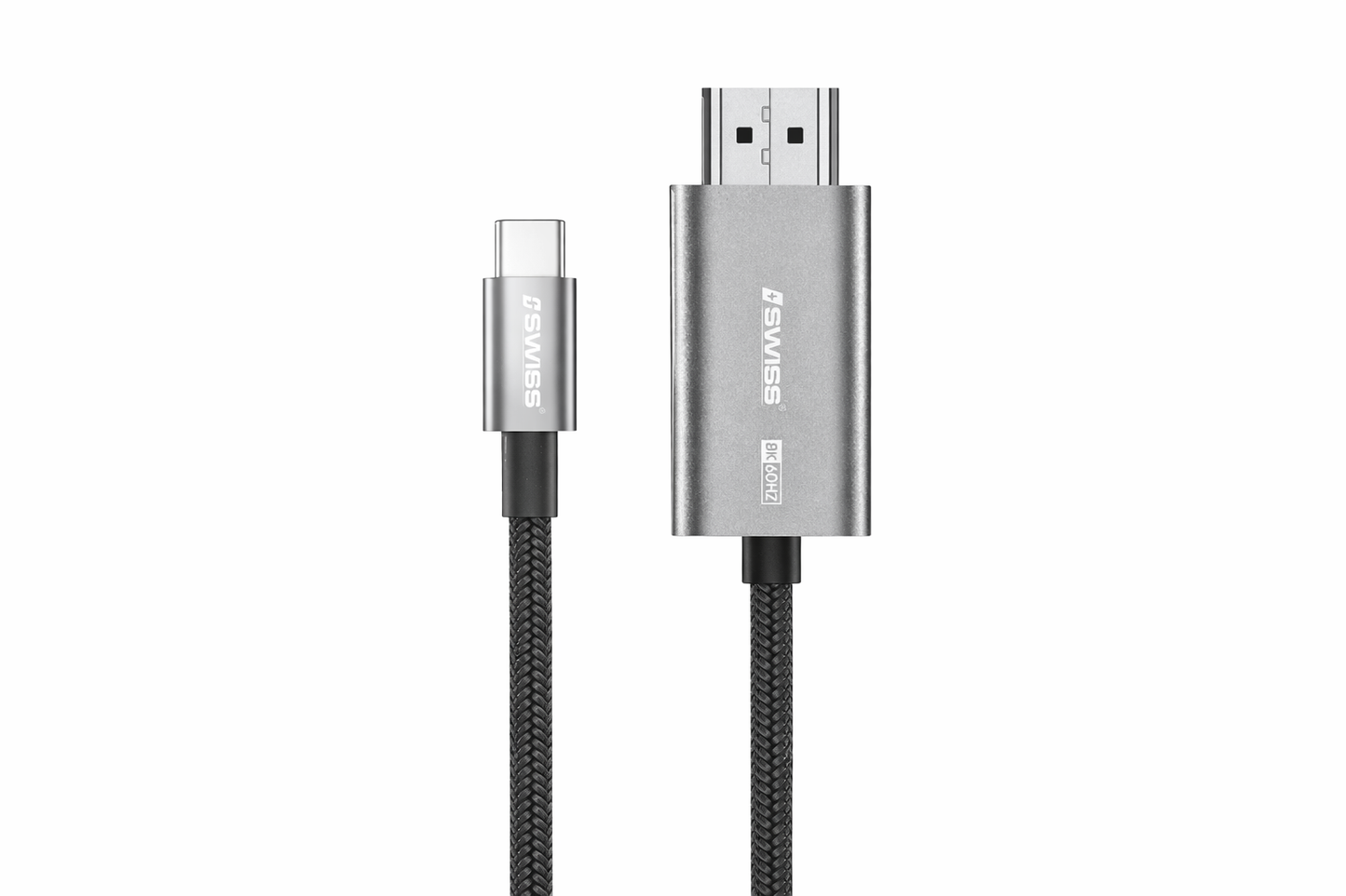 iSWISS USB-C naar HDMI Kabel – 2 Meter – 8K UHD 60Hz – Aluminium & Nylon Gevlochten