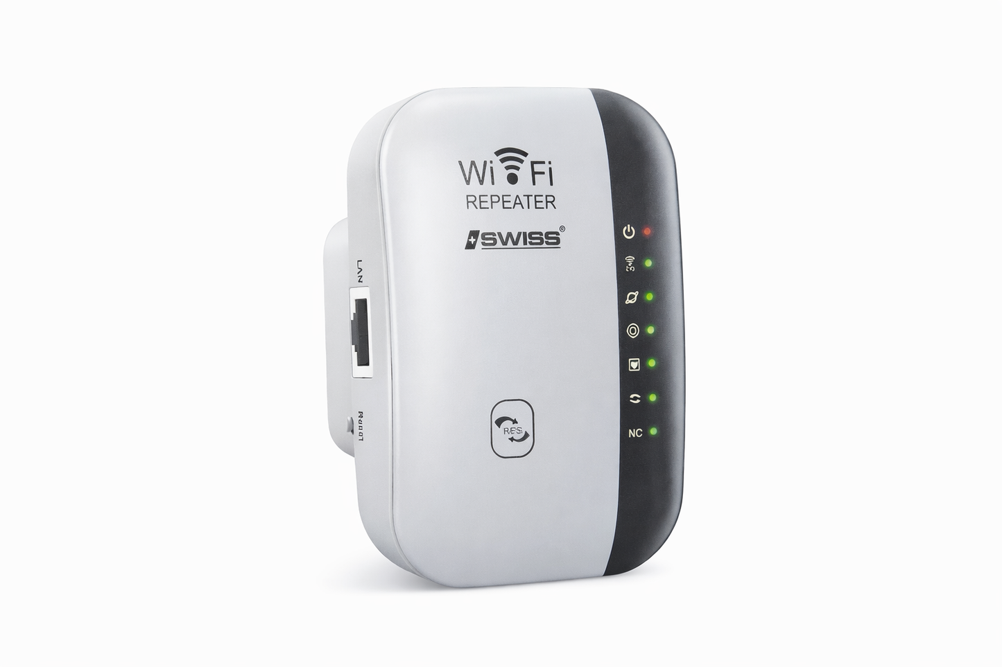 iSWISS WiFi Repeater 300Mbps – Draadloze Signaalversterker met WPS & LAN-poort