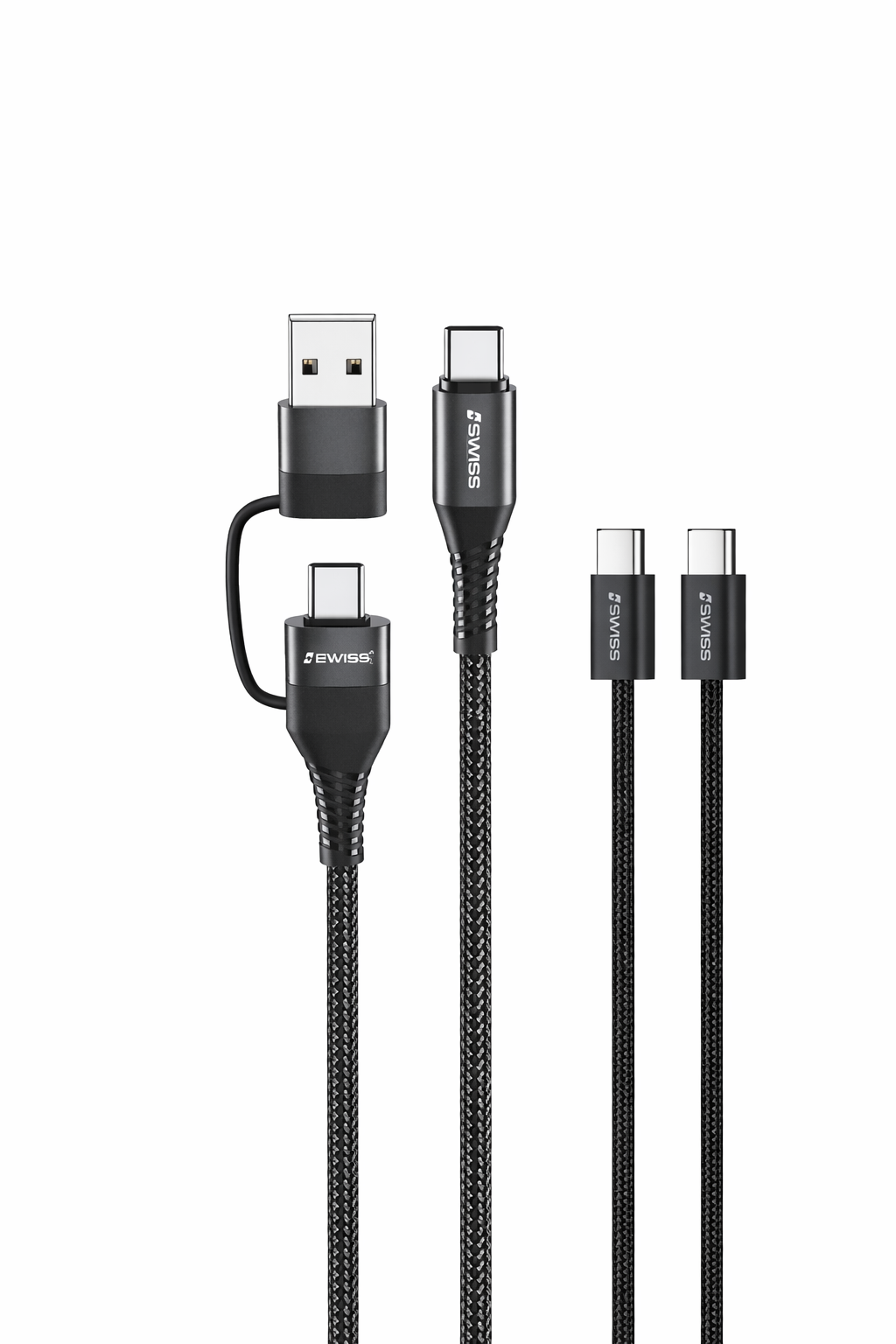 iSWISS 2-in-1 Oplaad- en Datakabel USB-A / USB-C naar USB-C (1,2 meter)