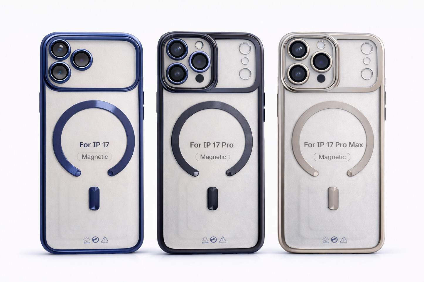 Transparante MagSafe iPhone Case met Metalen Frame – iPhone 17 / 17 Pro / 17 Pro Max