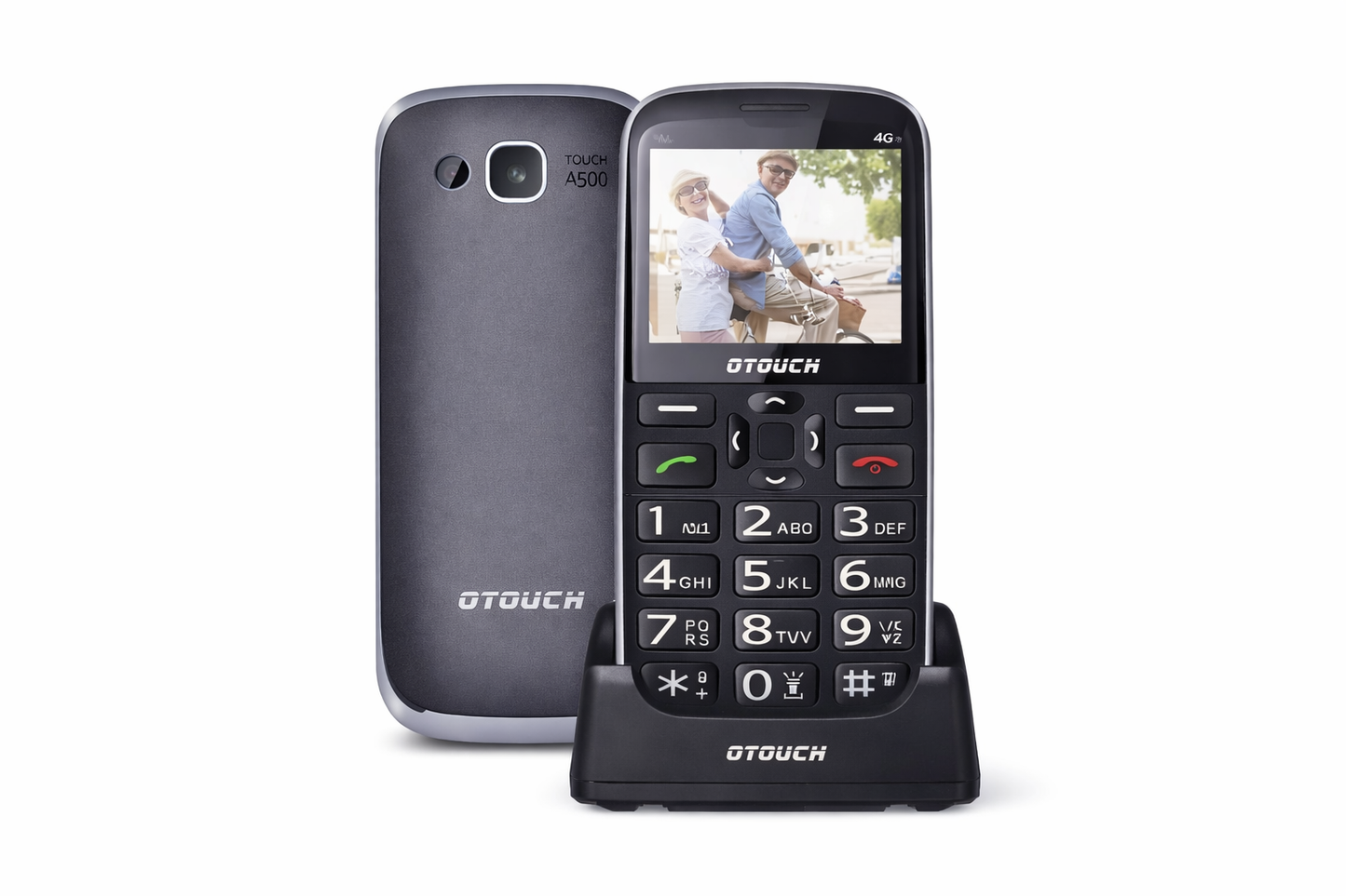 OTOUCH A500 4G Senioren Telefoon – Grote Toetsen & Oplaadstation